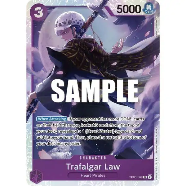 One Piece Trading Card Game Awakening of the New Era Super Rare Trafalgar Law OP05-069
