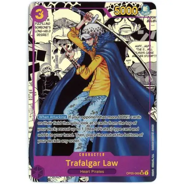 One Piece Trading Card Game Awakening of the New Era Super Rare Trafalgar Law OP05-069 [Manga Rare]