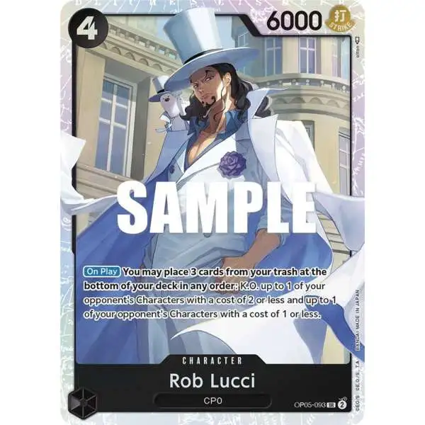 One Piece Trading Card Game Awakening of the New Era Super Rare Rob Lucci OP05-093