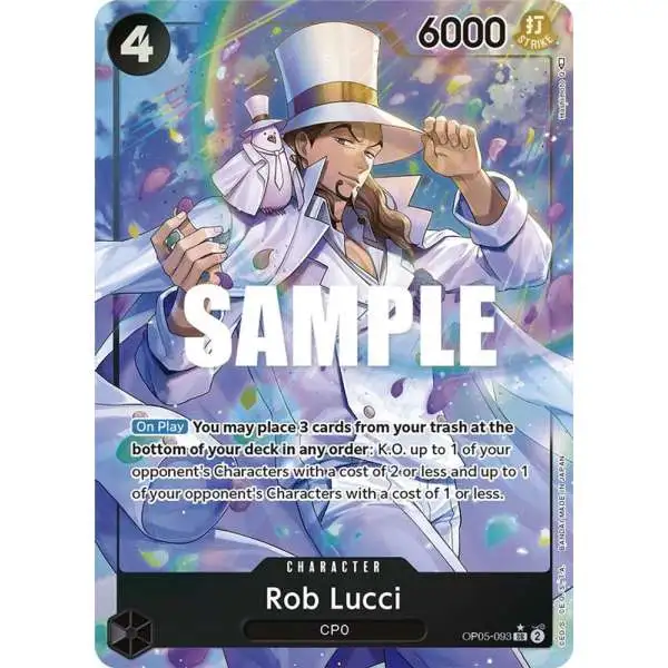One Piece Trading Card Game Awakening of the New Era Super Rare Rob Lucci OP05-093 [Alternate Art]