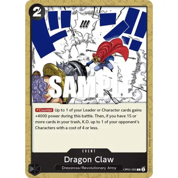 One Piece Trading Card Game Awakening of the New Era Common Dragon Claw OP05-095