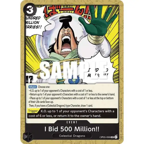 One Piece Trading Card Game Awakening of the New Era Uncommon I Bid 500 Million!! OP05-096
