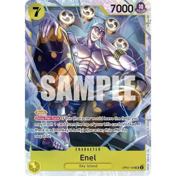 One Piece Trading Card Game Awakening of the New Era Super Rare Enel OP05-100