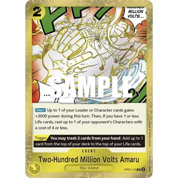 One Piece Trading Card Game Awakening of the New Era Rare Two-Hundred Million Volts Amaru OP05-115