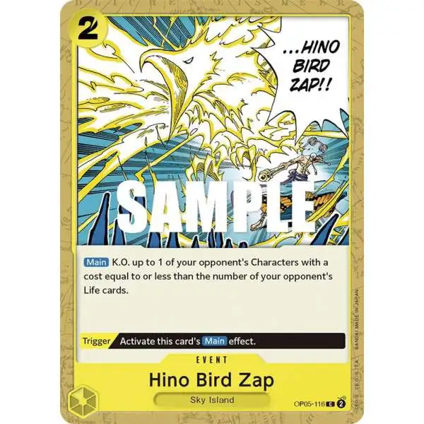 One Piece Trading Card Game Awakening of the New Era Common Hino Bird Zap OP05-116