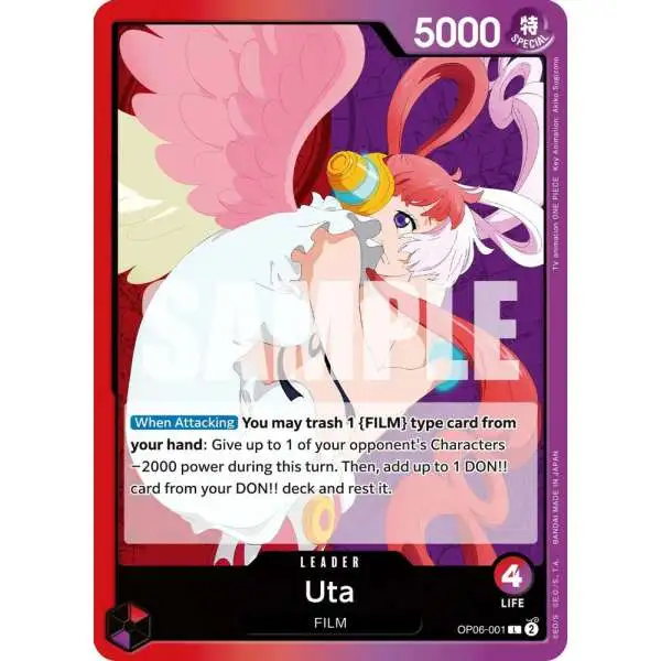 One Piece Trading Card Game Wings of the Captain Leader Uta OP06-001