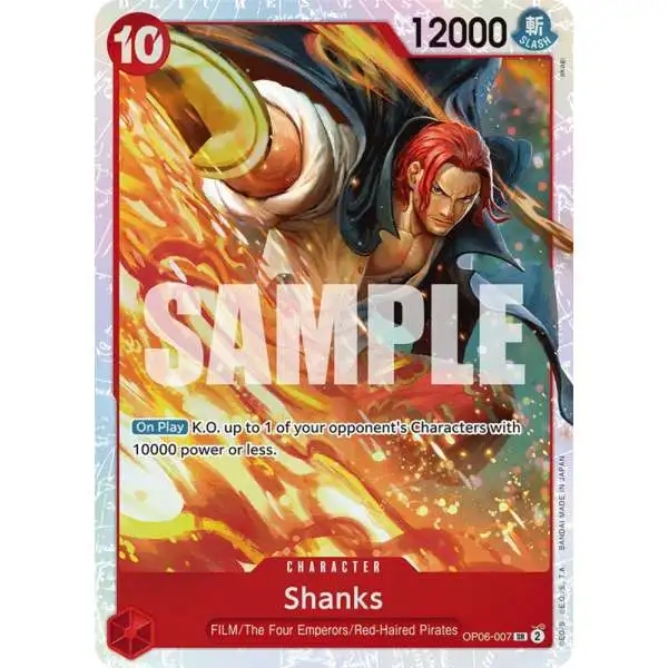 One Piece Trading Card Game Wings of the Captain Super Rare Shanks OP06-007