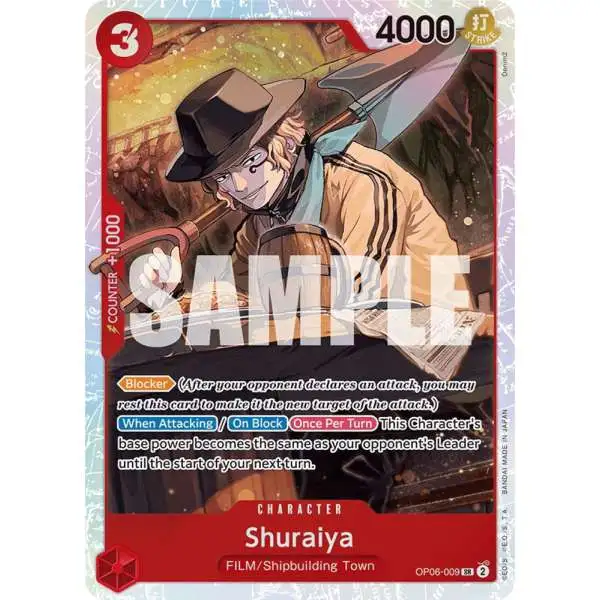 One Piece Trading Card Game Wings of the Captain Super Rare Shuraiya OP06-009