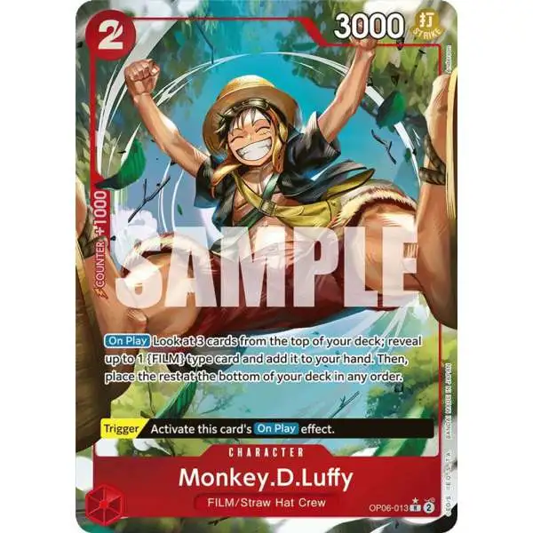 One Piece Trading Card Game Wings of the Captain Rare Monkey.D.Luffy OP06-013 [Alternate Art]
