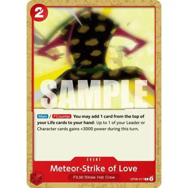 One Piece Trading Card Game Wings of the Captain Common Meteor-Strike of Love OP06-017