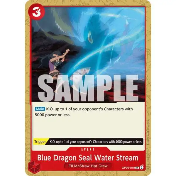 One Piece Trading Card Game Wings of the Captain Uncommon Blue Dragon Seal Water Stream OP06-019