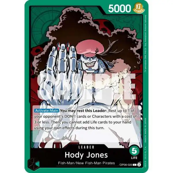 One Piece Trading Card Game Wings of the Captain Leader Hody Jones OP06-020
