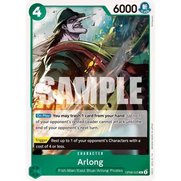 One Piece Trading Card Game Wings of the Captain Rare Arlong OP06-023