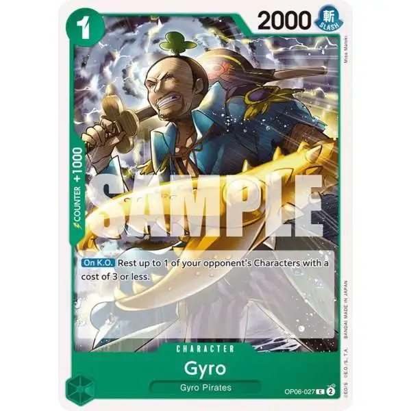 One Piece Trading Card Game Wings of the Captain Common Gyro OP06-027
