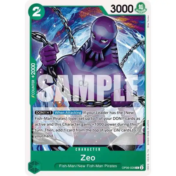 One Piece Trading Card Game Wings of the Captain Common Zeo OP06-028