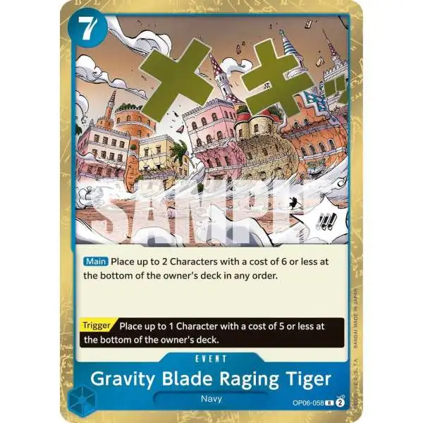 One Piece Trading Card Game Wings of the Captain Rare Gravity Blade Raging Tiger OP06-058