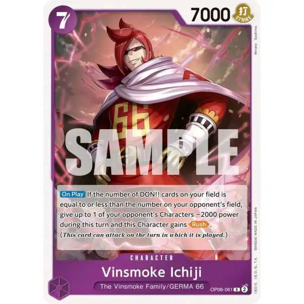 One Piece Trading Card Game Wings of the Captain Rare Vinsmoke Ichiji OP06-061
