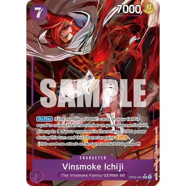 One Piece Trading Card Game Wings of the Captain Rare Vinsmoke Ichiji OP06-061 [Alternate Art]