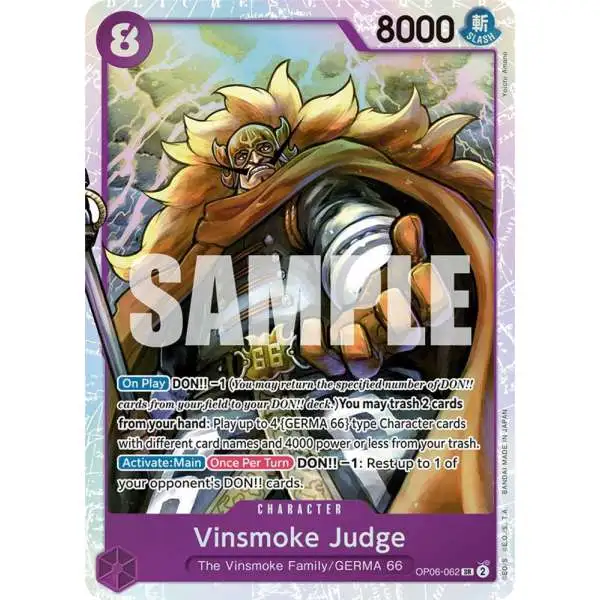 One Piece Trading Card Game Wings of the Captain Super Rare Vinsmoke Judge OP06-062