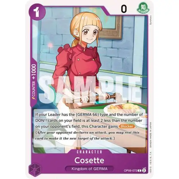 One Piece Trading Card Game Wings of the Captain Common Cosette OP06-072