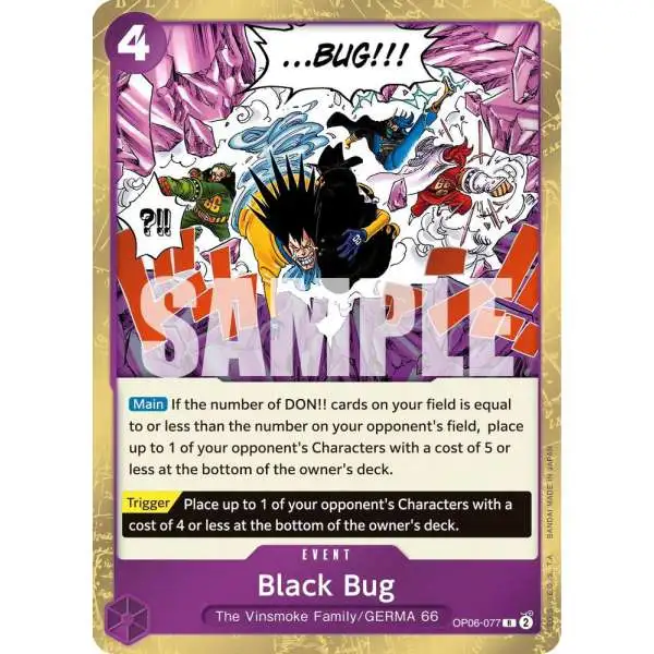 One Piece Trading Card Game Wings of the Captain Rare Black Bug OP06-077