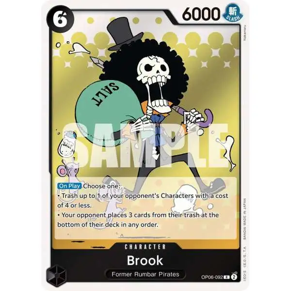 One Piece Trading Card Game Wings of the Captain Rare Brook OP06-092