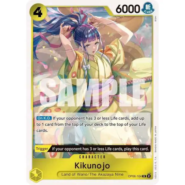 One Piece Trading Card Game Wings of the Captain Rare Kikunojo OP06-104