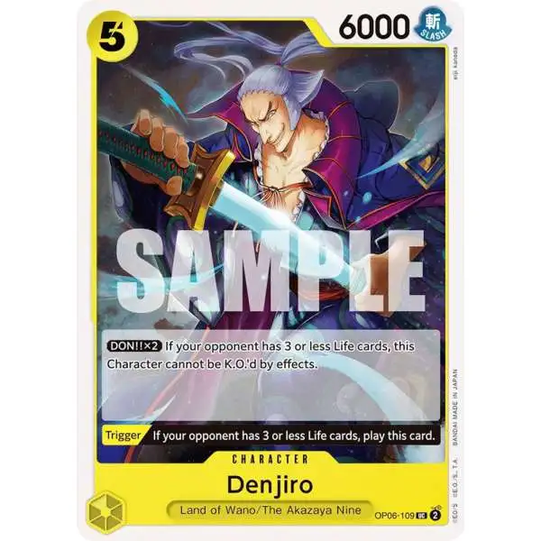 One Piece Trading Card Game Wings of the Captain Uncommon Denjiro OP06-109