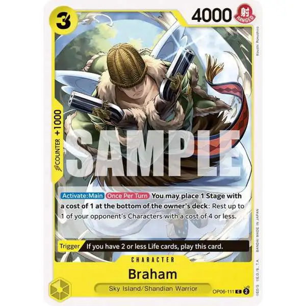 One Piece Trading Card Game Wings of the Captain Common Braham OP06-111