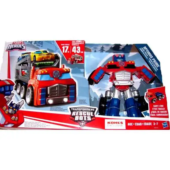 Transformers Playskool Heroes Rescue Bots Optimus Prime Rescue Trailer Exclusive Playset [Damaged Package]