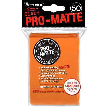 Ultra Pro Card Supplies Non-Glare Pro-Matte Orange Standard Card Sleeves [50 Count]