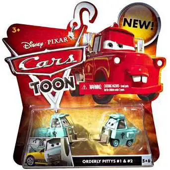 Disney / Pixar Cars Cars Toon Main Series Orderly Pittys No. 1 & No. 2 Diecast Car #5 & 6