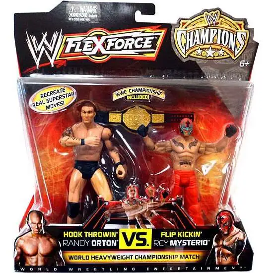 WWE Wrestling Battle Pack FlexForce Champions Hook Throwin' Randy Orton vs. Flip Kickin' Rey Mysterio Exclusive Action Figure 2-Pack