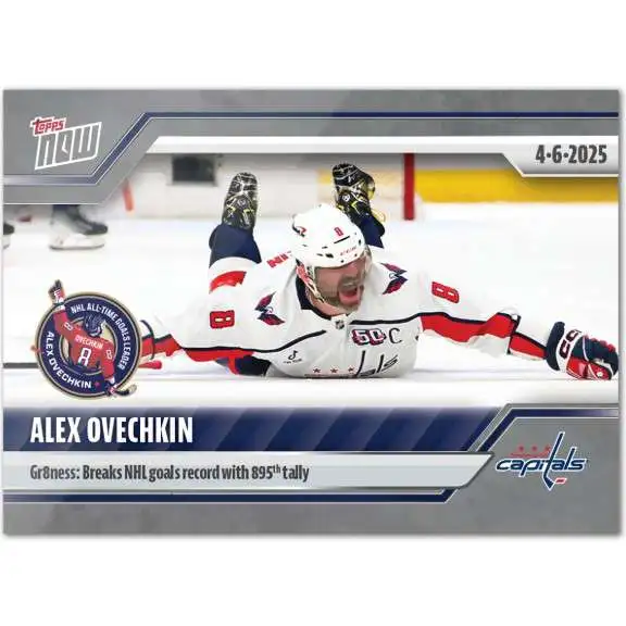 NHL Washington Capitals 2024-25 NOW Hockey Alex Ovechkin Sticker Card [Gr8ness Breaks Record with 895th Goal] (Pre-Order ships October)