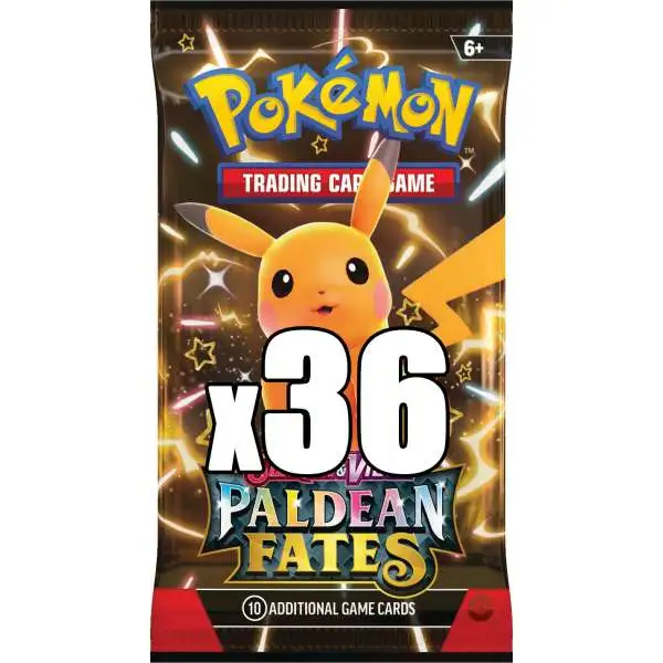 Pokemon Trading Card Game Scarlet & Violet Paldean Fates LOT of 36 Booster Packs [Equivalent of a Booster Box]