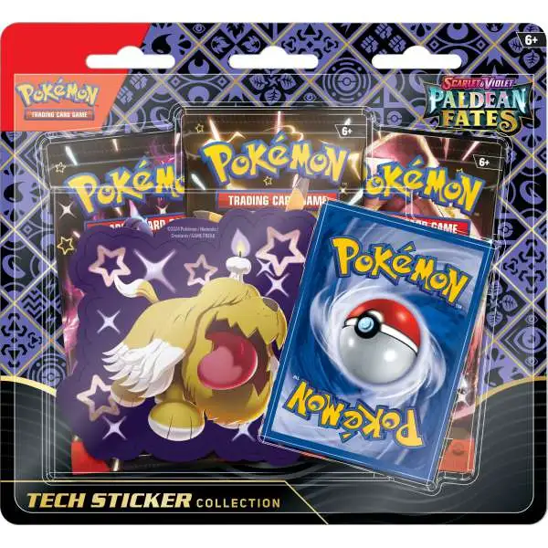 Pokemon Trading Card Game Scarlet & Violet Paldean Fates Greavard Tech Sticker Collection [3 Booster Packs, Shiny Promo Card & Sticker]