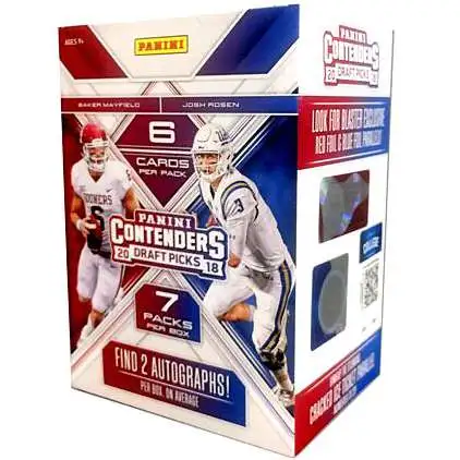 NFL Panini 2018 Contenders Draft Picks Football Trading Card BLASTER Box [7 Packs, 2 Autographs]