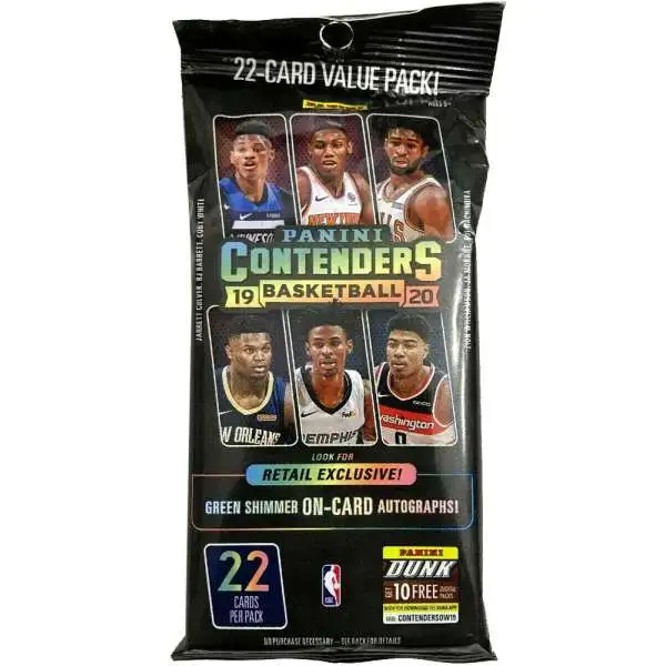 NBA Panini 2019-20 Contenders Basketball Trading Card VALUE Pack [22 Cards!]