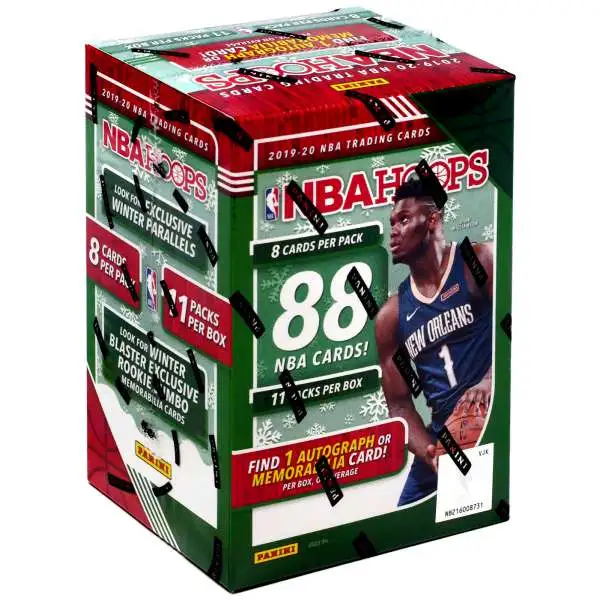 NBA Panini 2019-20 HOLIDAY Hoops Basketball Trading Card BLASTER Box [11 Packs, 1 Autograph OR Memorabilia Card]