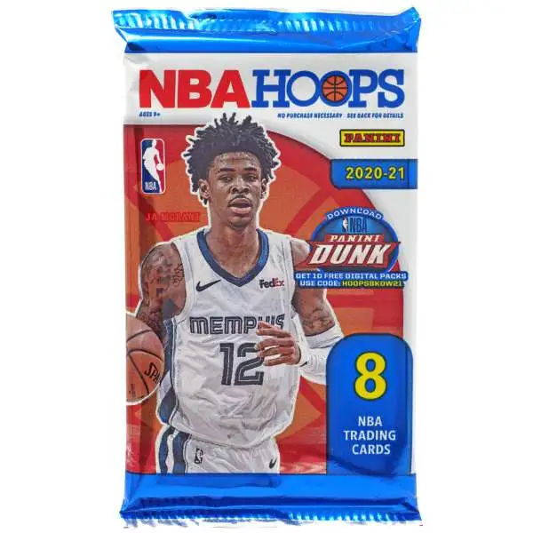 NBA Panini 2020-21 Hoops Basketball Trading Card RETAIL Pack [8 Cards]