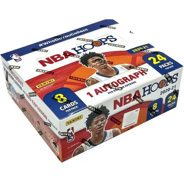 NBA Panini 2020-21 Hoops Basketball Trading Card RETAIL Box [24 Packs, 1 Autograph]