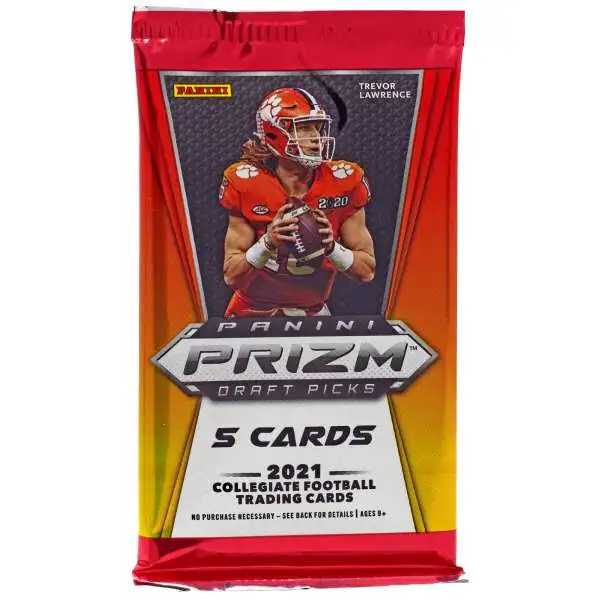 NFL Panini 2021 Prizm Draft Picks Football Trading Card MEGA BOX Pack [5 Cards]