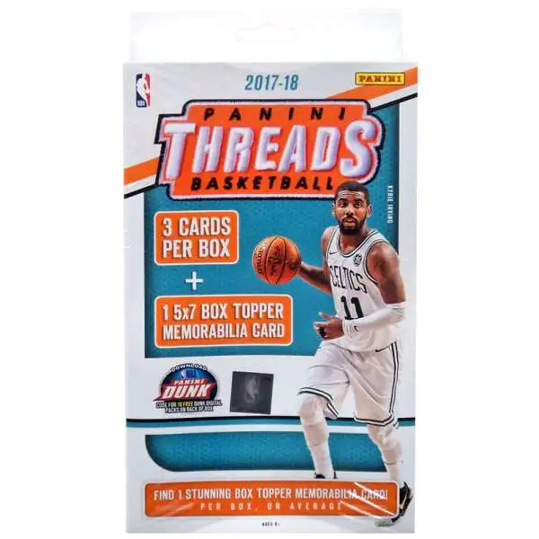 NBA Panini 2017-18 Threads Basketball Trading Card HANGER Box [3 Cards, 1 Memorabilia Card!]
