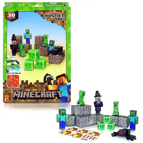 Minecraft Papercraft Overworld Deluxe Set Over 90 Pieces Steve