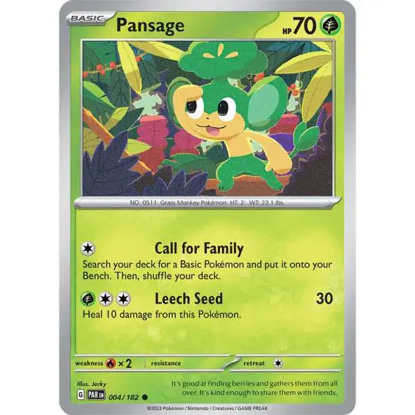 Pokemon Trading Card Game Paradox Rift Common Pansage #4