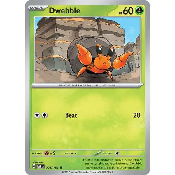 Pokemon Trading Card Game Paradox Rift Common Dwebble #6