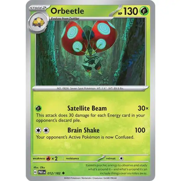 Pokemon Trading Card Game Paradox Rift Uncommon Orbeetle #12