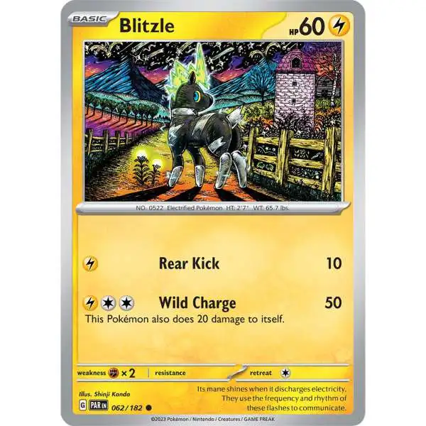 Pokemon Trading Card Game Paradox Rift Common Blitzle #62
