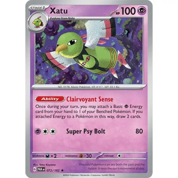 Pokemon Trading Card Game Paradox Rift Holo Rare Xatu #72