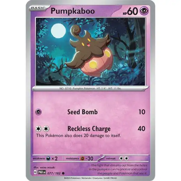Pokemon Trading Card Game Paradox Rift Common Pumpkaboo #77